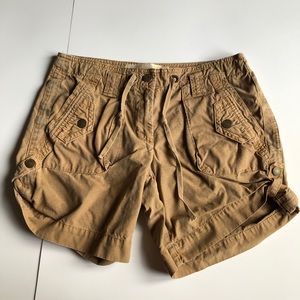 Vintage J. CREW Distressed Chino Shorts Size 2 Tan
